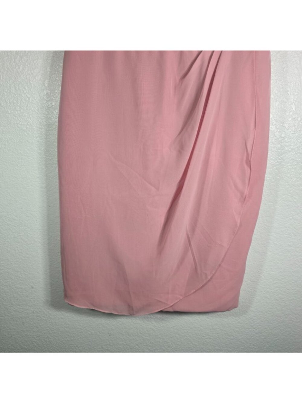 JJs House Chiffon Dress Women Size 10 Pink V Neck Flutter Sleeve Wedding Party - Picture 3 of 7